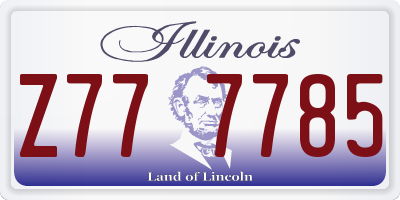 IL license plate Z777785