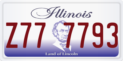 IL license plate Z777793