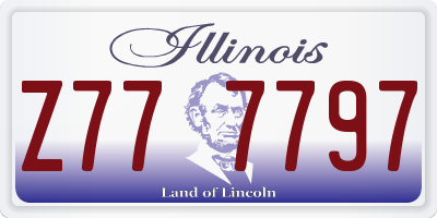 IL license plate Z777797