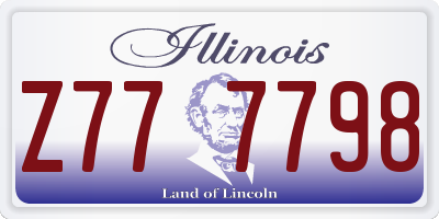IL license plate Z777798