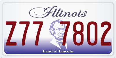 IL license plate Z777802