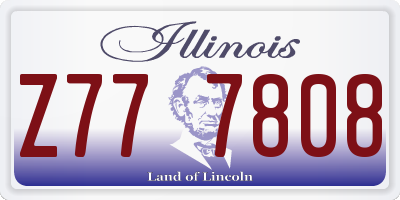 IL license plate Z777808