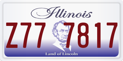 IL license plate Z777817