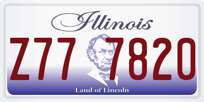 IL license plate Z777820