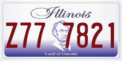 IL license plate Z777821
