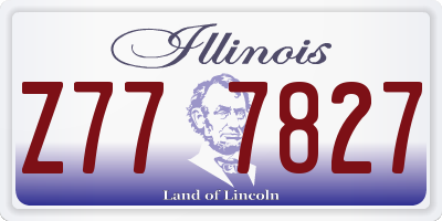 IL license plate Z777827
