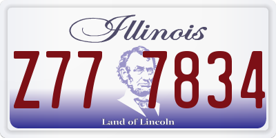 IL license plate Z777834