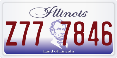 IL license plate Z777846