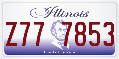 IL license plate Z777853