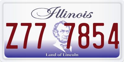 IL license plate Z777854