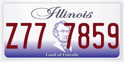 IL license plate Z777859