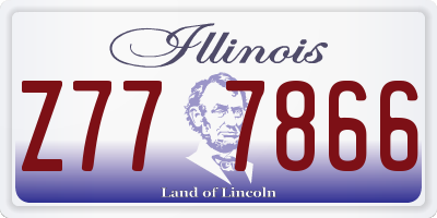 IL license plate Z777866