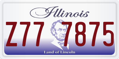 IL license plate Z777875