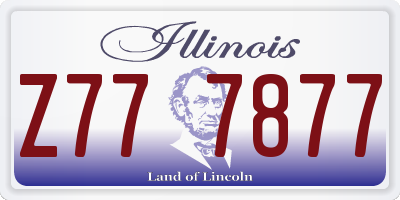 IL license plate Z777877