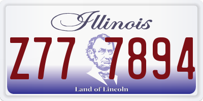 IL license plate Z777894