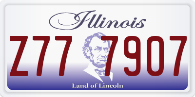 IL license plate Z777907