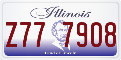 IL license plate Z777908