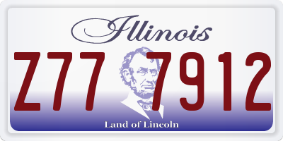 IL license plate Z777912