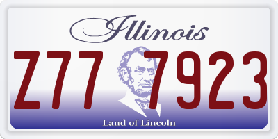 IL license plate Z777923