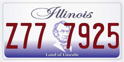 IL license plate Z777925