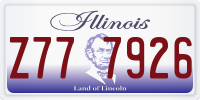 IL license plate Z777926