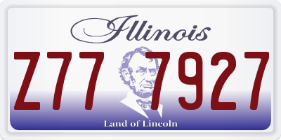 IL license plate Z777927