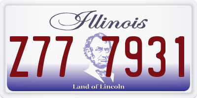IL license plate Z777931