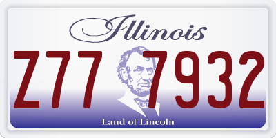 IL license plate Z777932