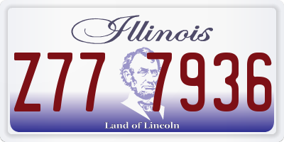 IL license plate Z777936