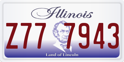 IL license plate Z777943