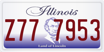 IL license plate Z777953