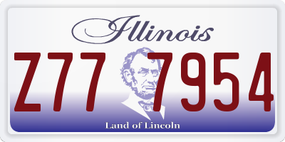 IL license plate Z777954