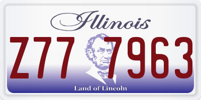IL license plate Z777963