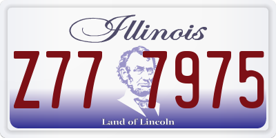 IL license plate Z777975