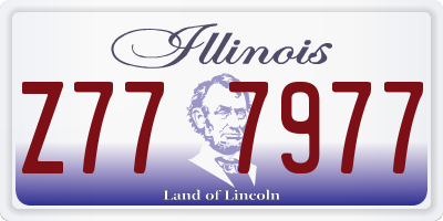 IL license plate Z777977
