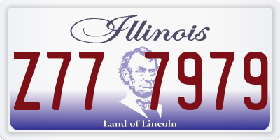 IL license plate Z777979