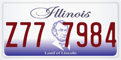 IL license plate Z777984