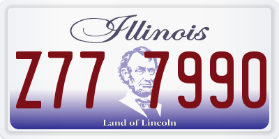 IL license plate Z777990