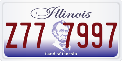 IL license plate Z777997