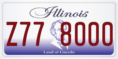 IL license plate Z778000