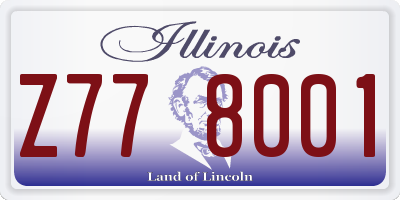 IL license plate Z778001