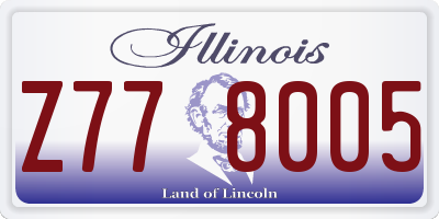 IL license plate Z778005