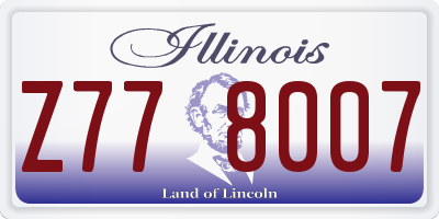 IL license plate Z778007