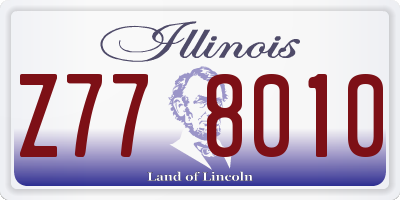 IL license plate Z778010