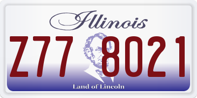 IL license plate Z778021