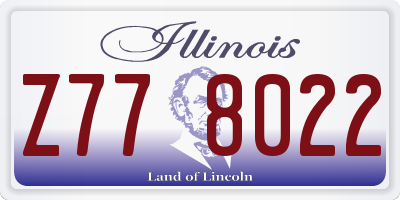 IL license plate Z778022