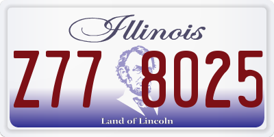 IL license plate Z778025