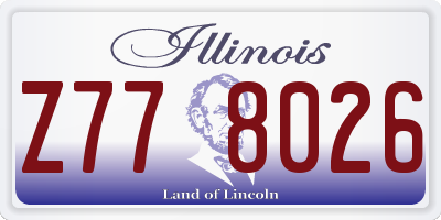 IL license plate Z778026