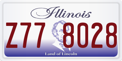 IL license plate Z778028