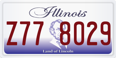 IL license plate Z778029